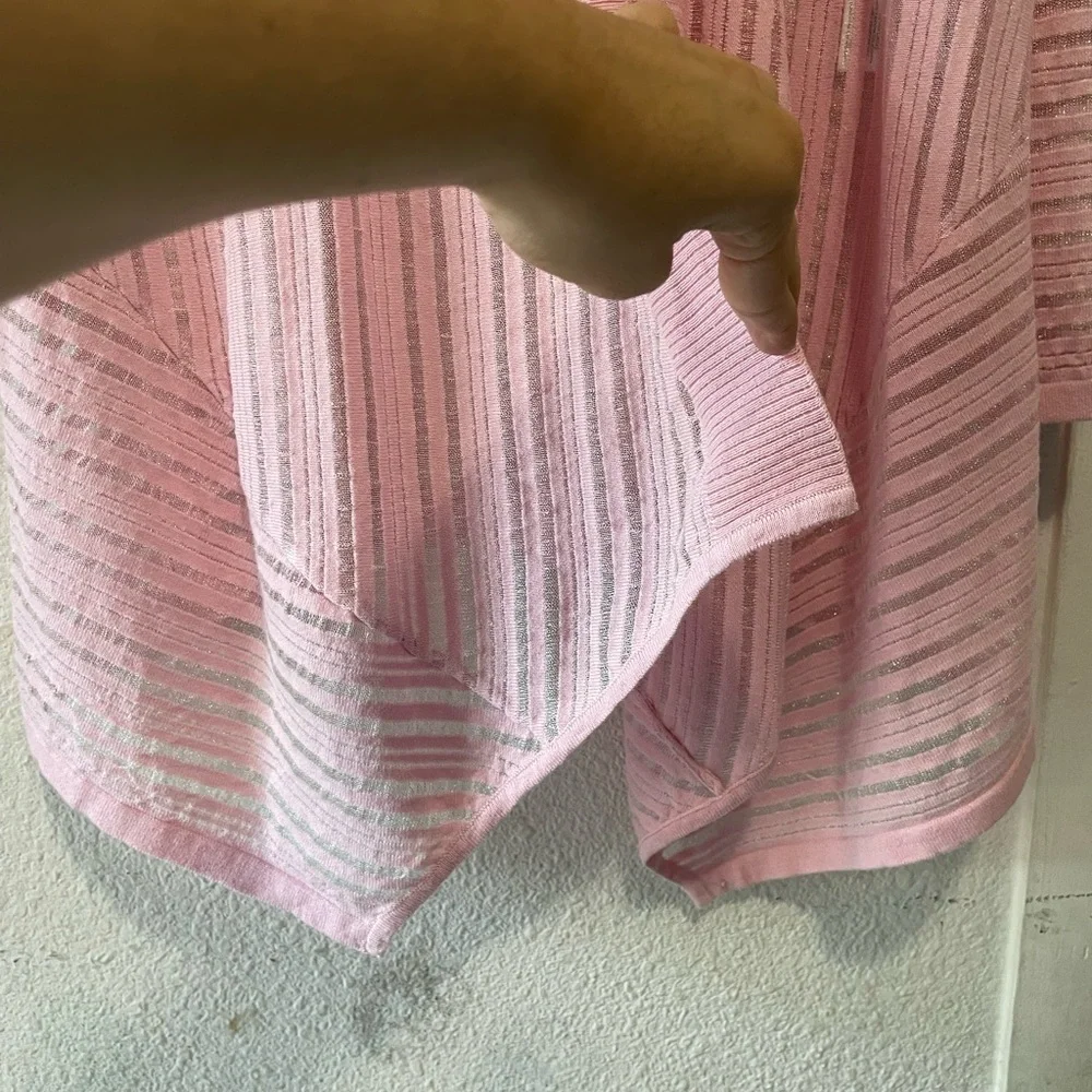 Kasper Blush Pink Striped Cardigan